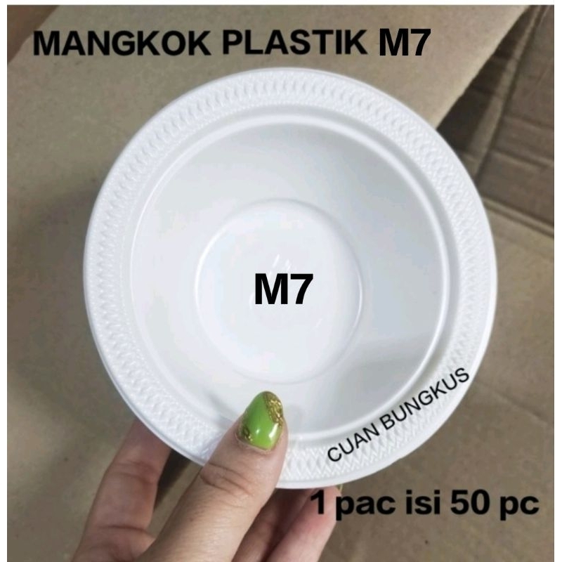 (ISI 50PCS) Mangkok Plastik Besar M7 / Mangkok Sekali Pakai - Mangkok M7