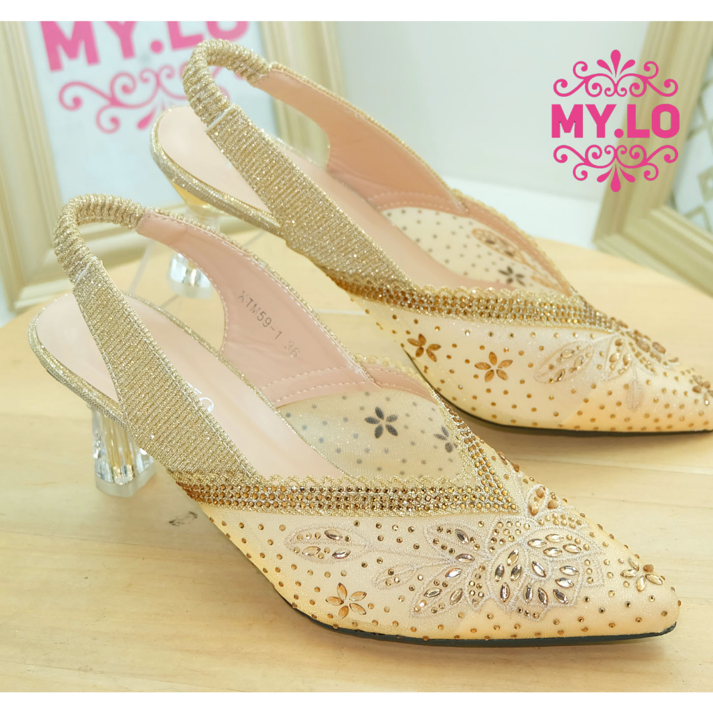 SANDAL SEPATU PESTA WANITA HEELS SELOP KONDANGAN PEREMPUAN SENDAL PENGANTIN MEWAH ELEGAN PREMIUM