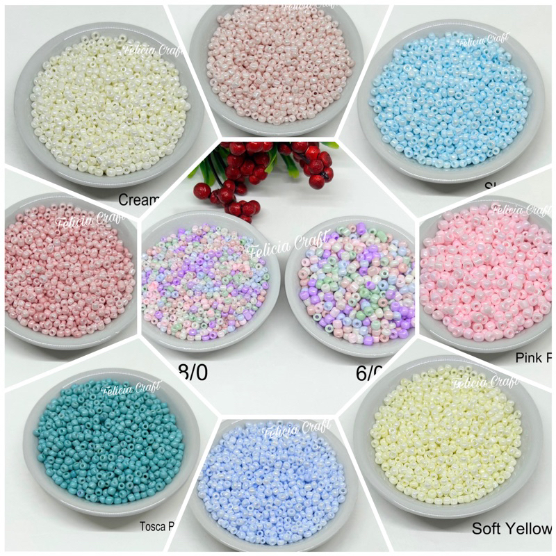 20gr. Manik pasir series Pastel 6/0 dan 8/0