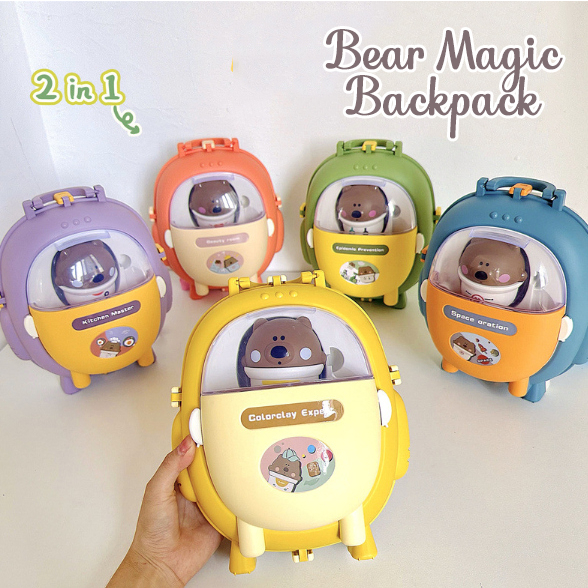 Magic Bear Backpack Tas Mainan Anak Kitchen Dapur Doctor Dokter Clay Makeup Salon Space