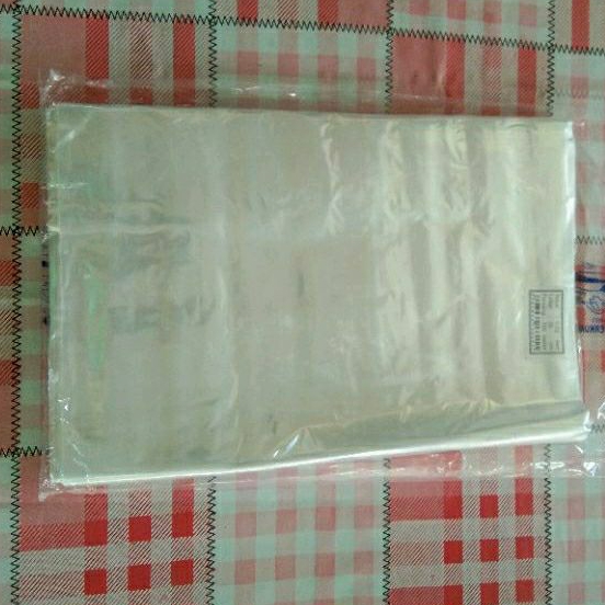 Plastik Roll bening panjang max 100 meter Lebar 35 cm Bentuk Sarung Bungkus Karpet/Plastik Laundry