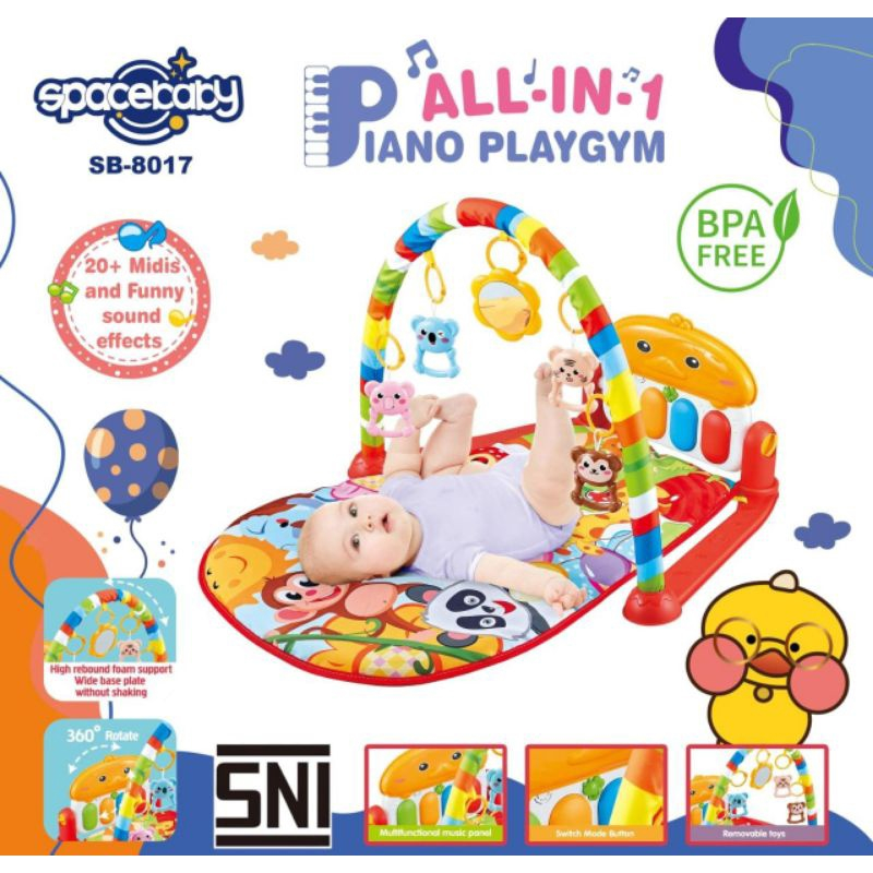 Spacebaby All-in-1 Piano Playgym SB-8017 Mainan Playmat Bayi
