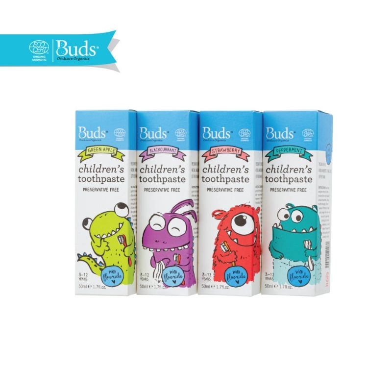 Buds Toothpaste 50ml Semua Varian dan Rasa untuk Usia (0-1y, 1-3y, 3-12y)