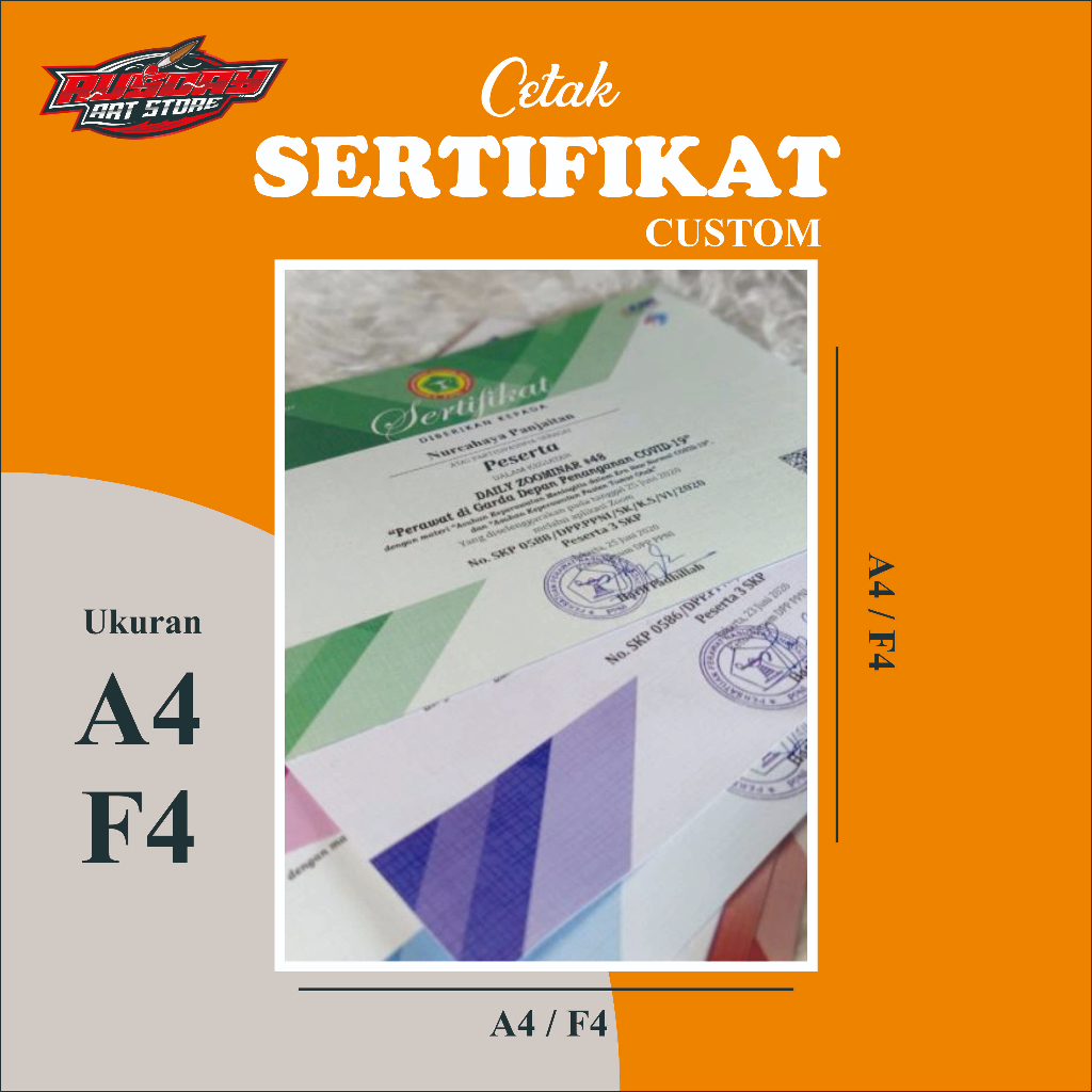 

Cetak Sertifikat Pakai Bahan Ard paper 260 gr Free Desain