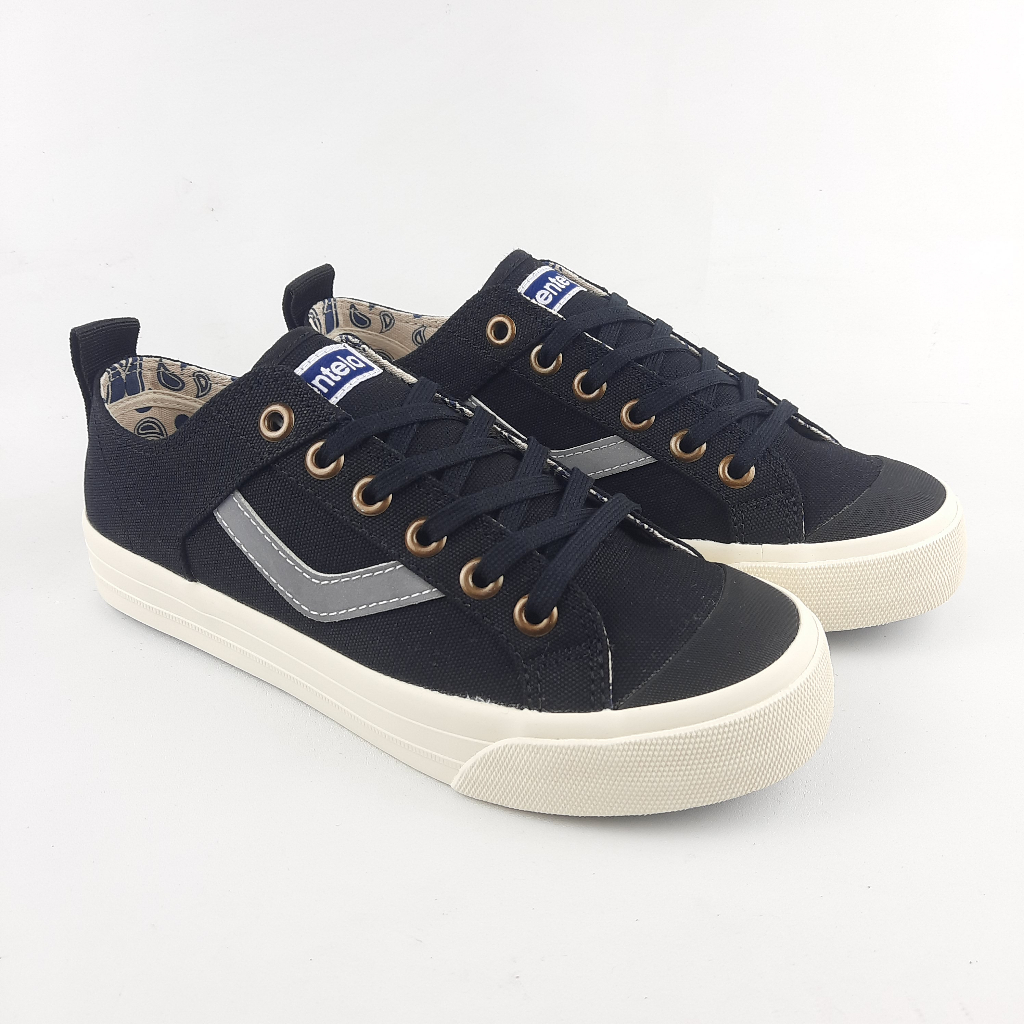 Sepatu Sneakers Canvas Unisex Ventela Reborn Black/Nat.Reflective  37-43