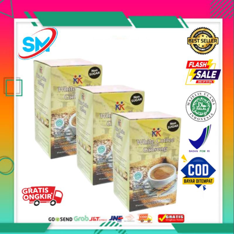 

White Coffee With Ginseng Minuman Serbuk Kopi Dengan Krimer Dapat Meningkatkan Stamina KK Indonesia ASLI