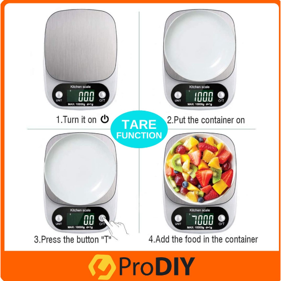 PRODIY Timbangan Dapur Digital 10Kg / Timbangan Kue Digital Dapur PREMIUM / Mini Kitchen Scale Timbangan Dapur Kopi Makanan