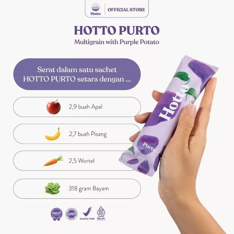 NEW Hotto Purto Multigrain with Purple Potato (1 Pouch x 480gr) Hotopurto BPOM Halal Minuman Antioksidan Ubi Ungu Original