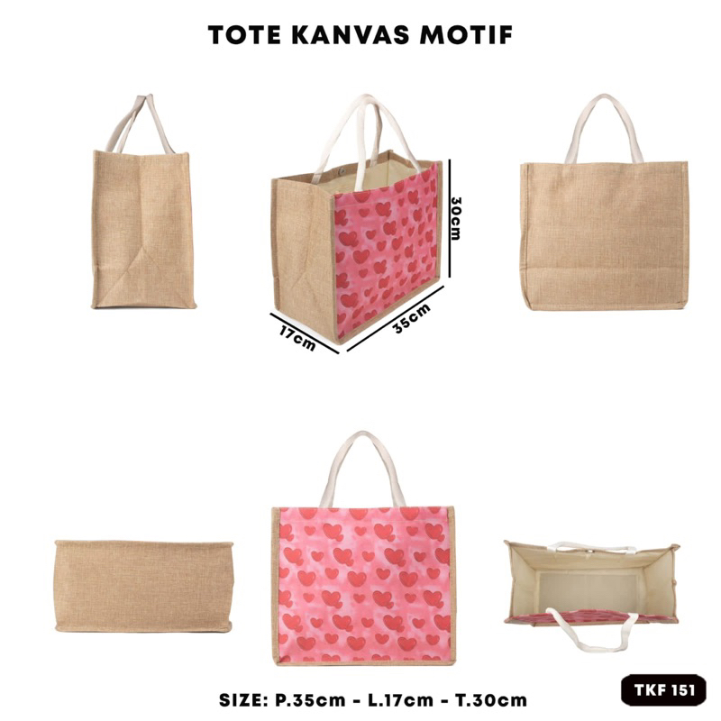 TERMURAH Tas Tote Motif TKF151 / TKF 151 / Tote Bag motif / Tas Kanvas / Tas les / shoulder bag / Tote Bags canvas / Tas bahu jinjing