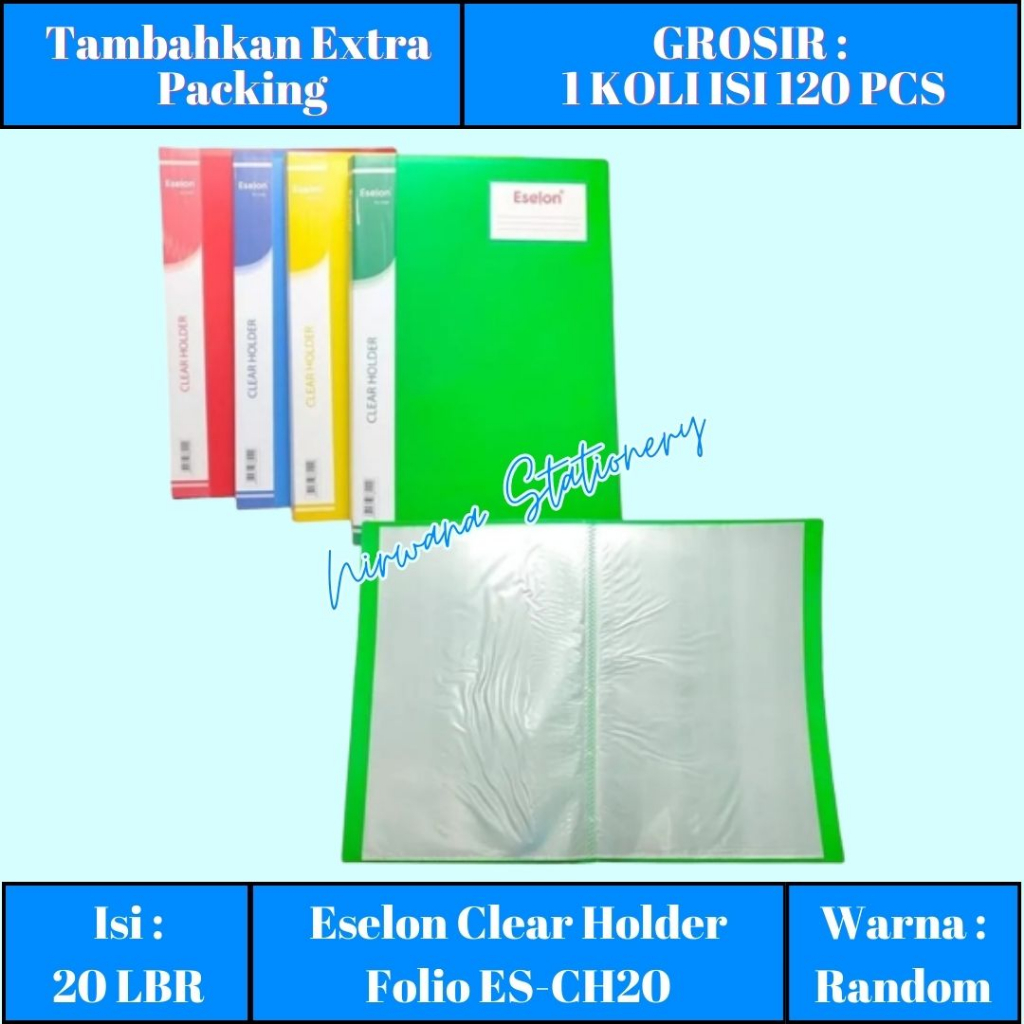 

Eselon Clear Holder Folio 20 Lembar ES-CH20 / Map Plastik