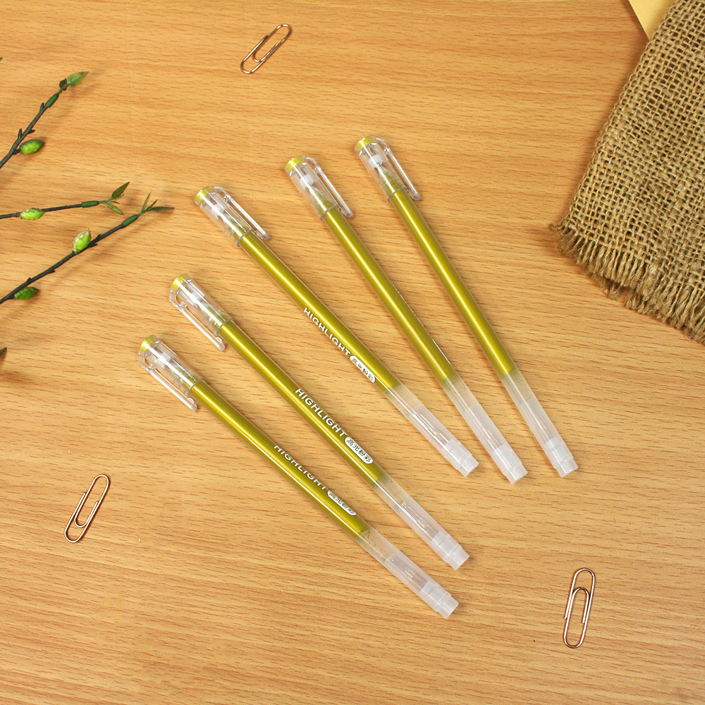 

Shiny Gold Highlight Gel Ink Pen / Pulpen Emas