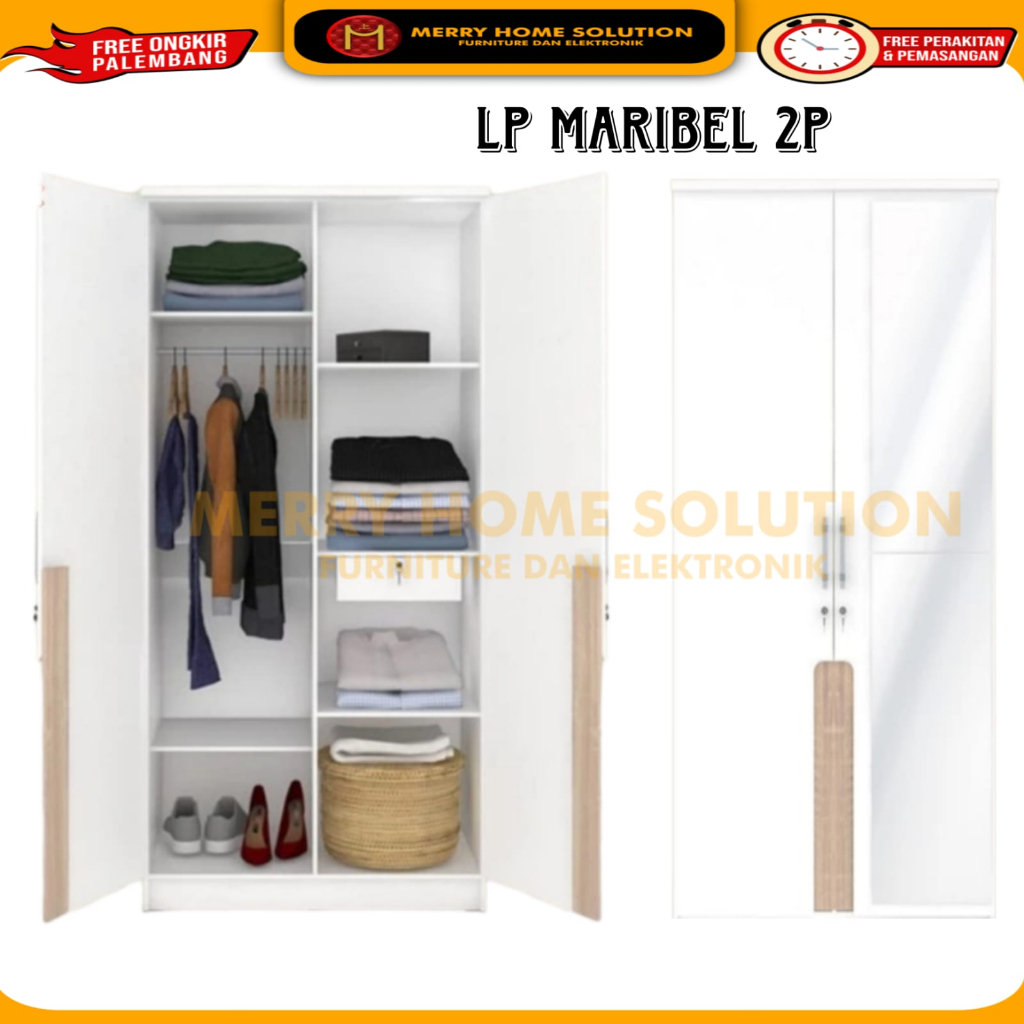 Olympic lemari kayu 2 pintu /lemari pakaian MERIBEL 2P