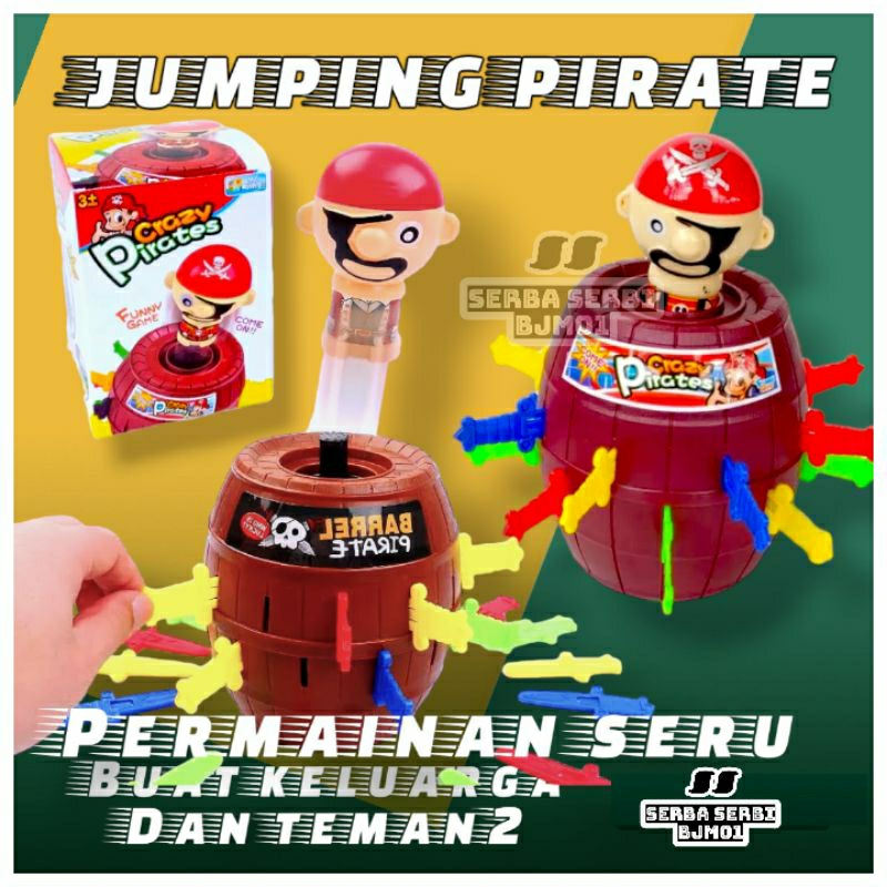 MAINAN ANAK JUMPING PIRATE BAJAK LAUT TONG BAJAKLAUT LONCAT CRAZY PIRATE MAINAN ANAK TERBARU PIRATE ROULETTE SERBA SERBI BJM