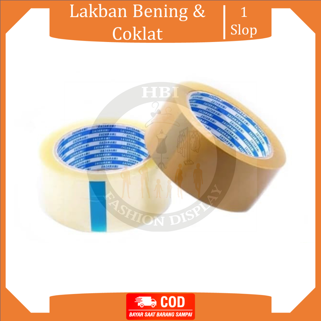 

Lakban 45 MM x 90 Yard Coklat dan Bening 1 Slop (6 Pcs)