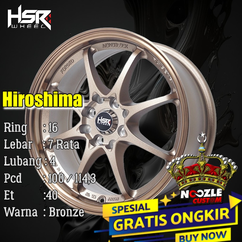 VELG MOBIL R16 LUBANG 4 TYPE HIROSHIMA PELEK RACING HSR RING 16 TERBARU
