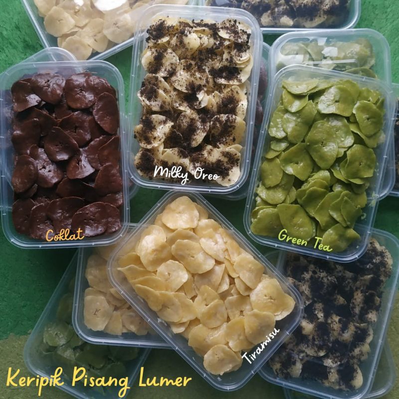 

Keripik Pisang Lumer/Banana Chips/Coklat/Oreo Susu/Greentea/Tiramisu