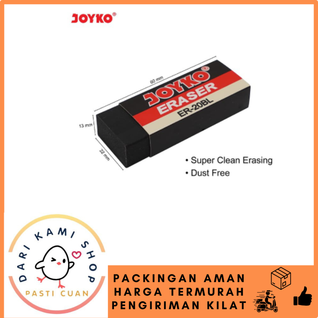 

JOYKO ERASER / PENGHAPUS PENSIL HITAM BESAR ER-B20BL ERB20BL / 1 PCS