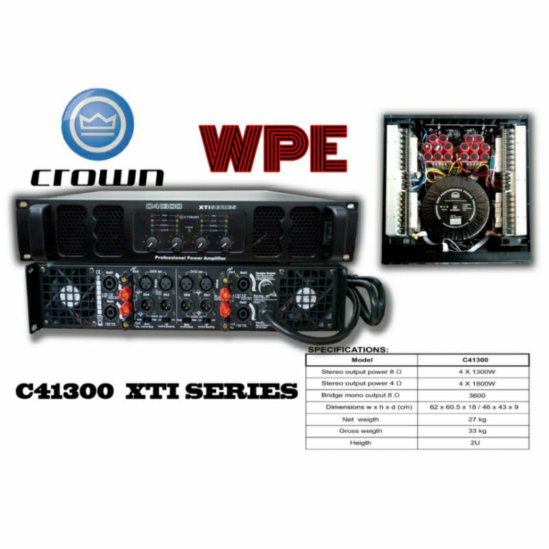 power amplifier crown c41300 xti series 4x1300watt