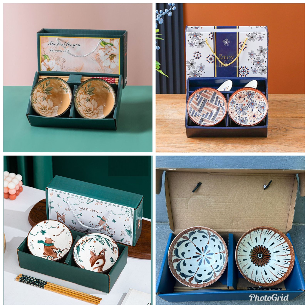 1 set 2pcs Mangkok Jepang (GARANSI PECAH) / Mangkok Sup / Mangkok Nasi / Mangkok Keramik / Mangkok K