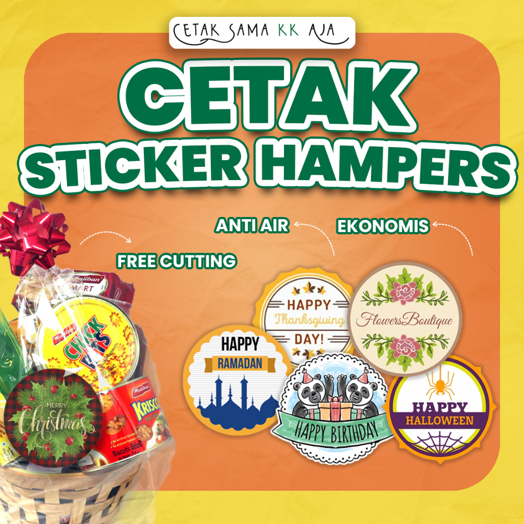 

[FREE CUTTING] CETAK STIKER HAMPERS UMKM USAHA EKONOMIS ANTI AIR STICKER