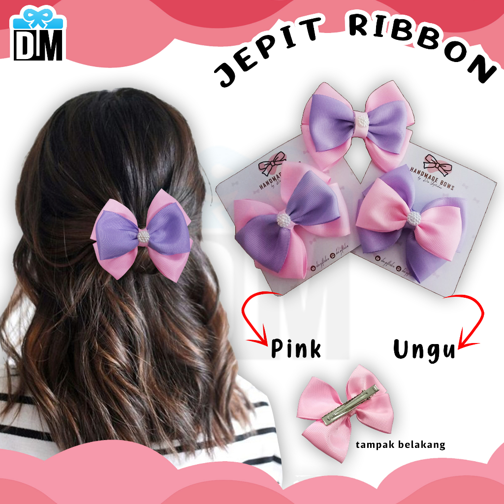 Jepit Rambut Pita Ribbon Anak Wanita Korea Pita Bow Aksesories Rambut #M