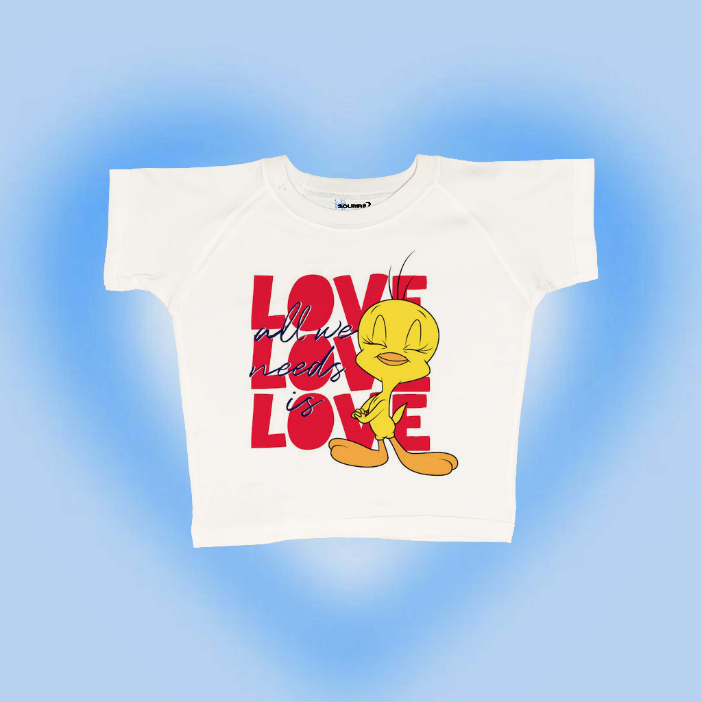 Tweety Needs Love Cute Red Text Crop Top - Baby Tee