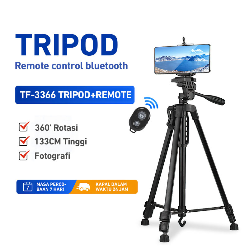 Mukava Bluetooth-Tripod 3388 handphone hp u holder Kaki Stabilizer 1. 4Meter