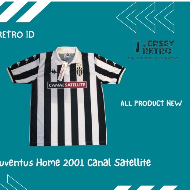 JERSEY RETRO GRADE ORI JUVENTUS HOME 2001 CANAL SATELLITE