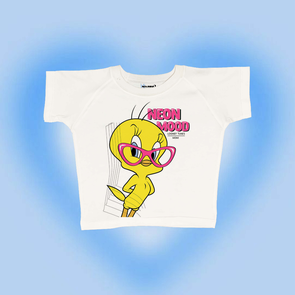 Tweety with Pink Glasses Cute Crop Top - Baby Tee