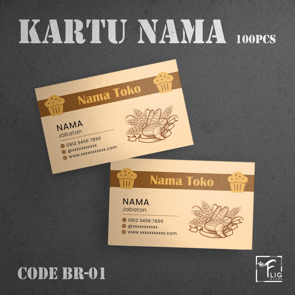 

Kartu Nama Tema Roti (100 pcs)