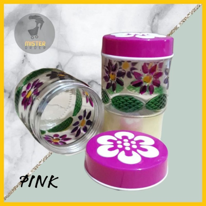 Toples Cantik kaca motif bunga / Pcs Satuan.