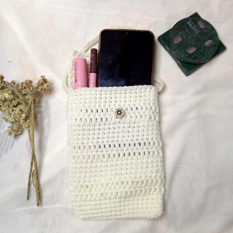 Tas Selempang | Tas HP Rajut | Tas selempang HP rajut