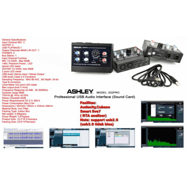 

Channel Dijual Interface RESMI dual Soundcard Recording Audio ASHLEY Diskon S22PRO