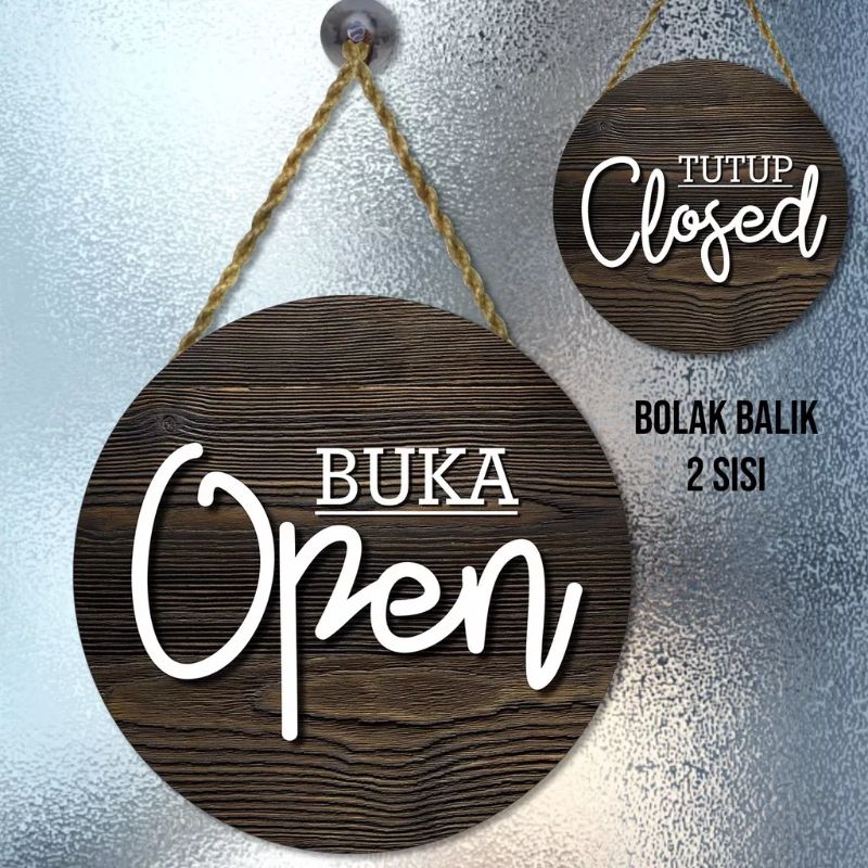 Open closed sign, papan gantungan buka tutup toko murah