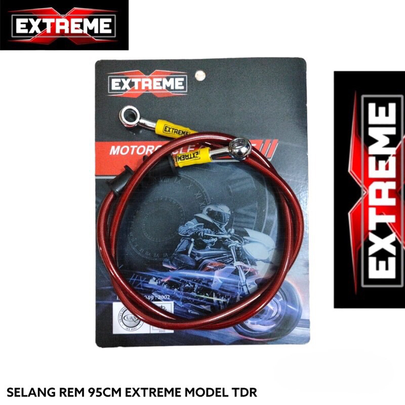 SELANG REM EXTREME DEPAN BELAKANG SELANG REM CAKRAM 65CM 95CM AKAI UNIVERSAL BLACK CARBON 65 CM 95 CM