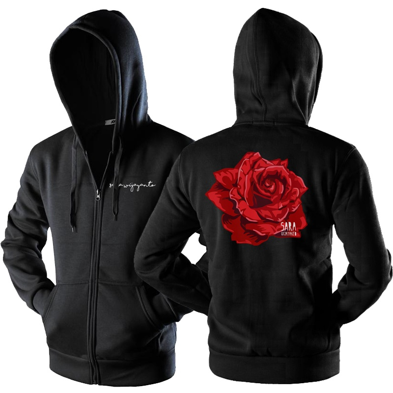 Hoodie Zipper Distro Pria Wanita  Sara Wijayanto  / Diary Mysteri Sara / Mawar