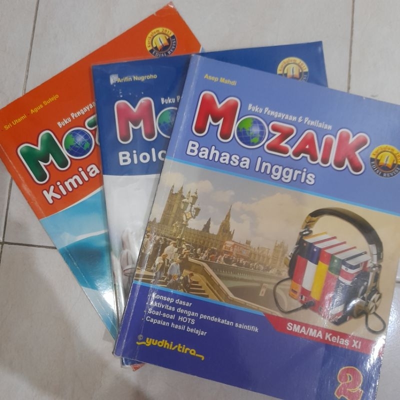 MOZAIK SMA KELAS 3 | Biologi, Bahasa Inggris, Kimia | Preloved | Bekas | Yudhistira