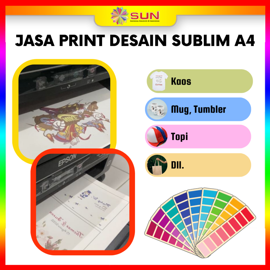 Jasa Cetak / Print Desain Kertas Sublime A4