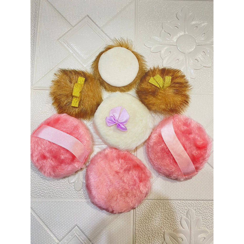 Spons Puff Besar Bludru / Spons Bedak Tabur