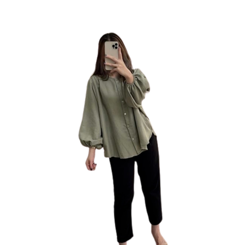 Atasan Cavella Blouse - Atasan Blouse Crinkle - Atasan Wanita - Kemeja Blouse - Kemeja Polos