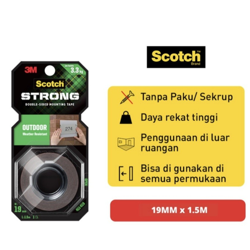 

3M Scotch 411-S19 Scotch Strong Double Tape Outdoor SF6