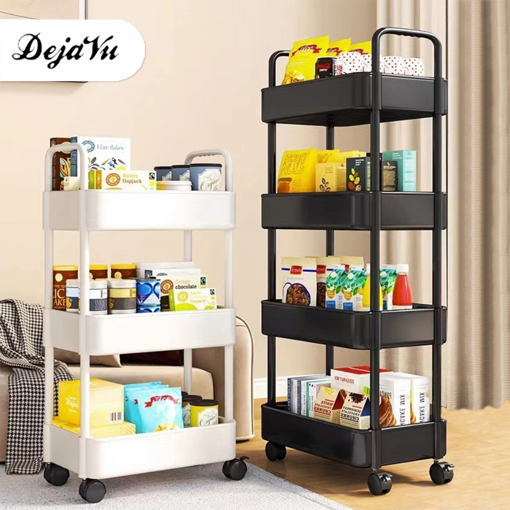 Dejavu Rak Dorong Susun Dapur Troli Serbaguna Rak Lantai Beroda Kamar Mandi Tempat Penyimpanan Troll