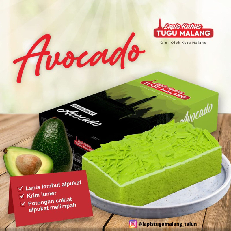 

Lapis Kukus Tugu Malang Avocado New Topping free bubble dan dus