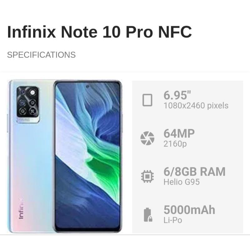 INFINIX NOTE 10 PRO NFC RAM 8/128GB