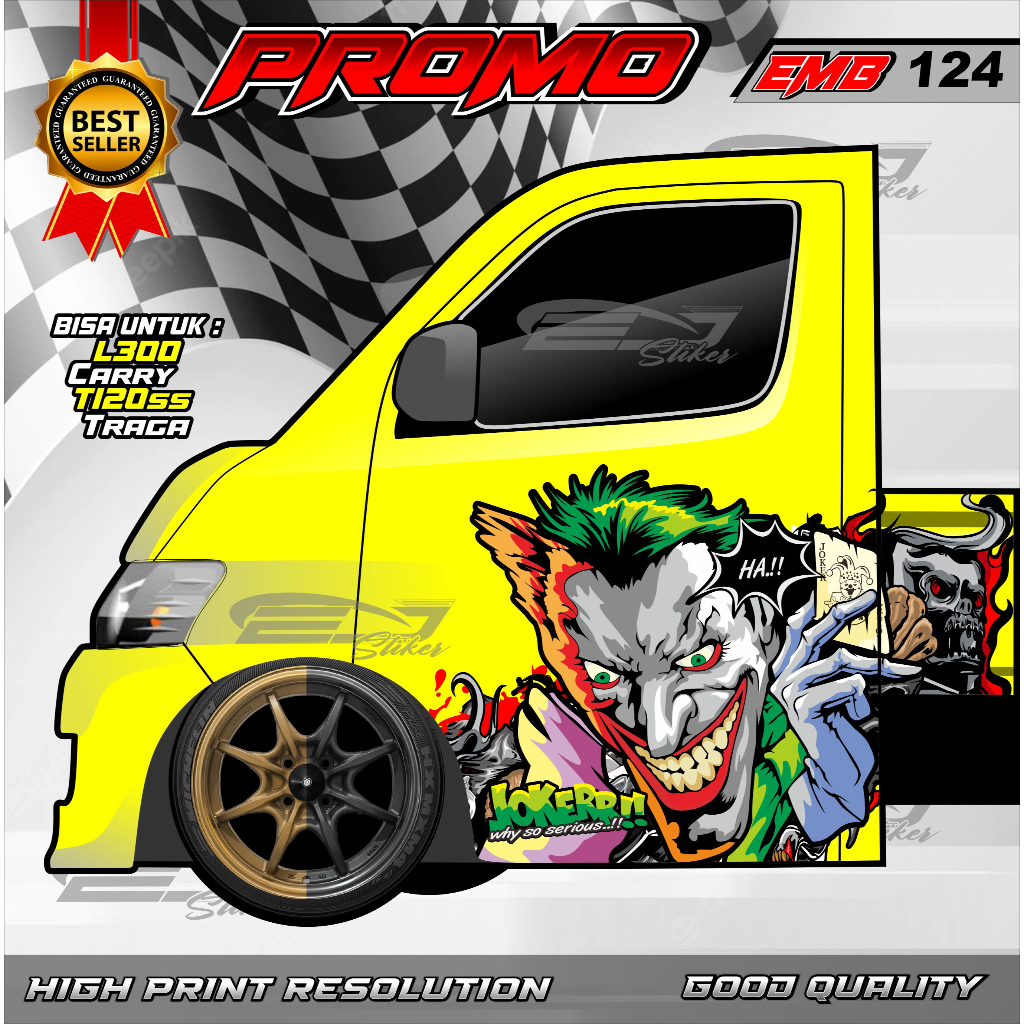 STIKER DECAL PINTU CARRY TRAGA PICK UP- STIKER MOBIL DECAL PINTU TRAGA GRANMAX PICK UP-EMB124