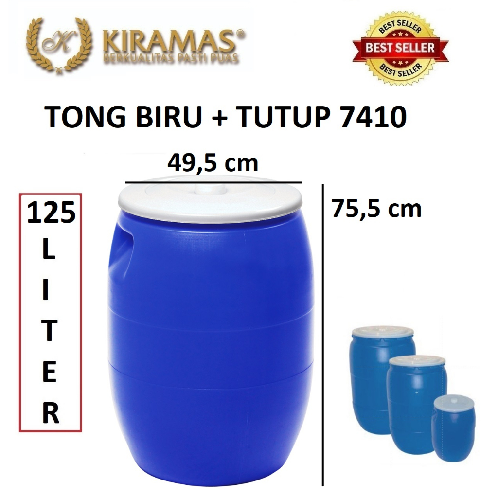Kiramas Tong Air / Gentong Air / Tong Sampah / Tong Biru 125 Liter 7410
