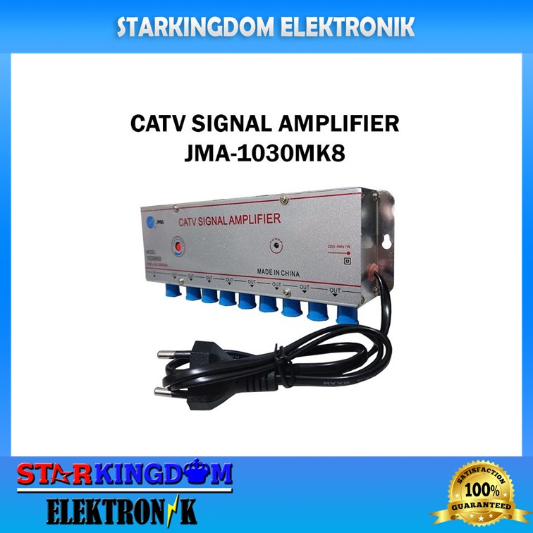 JMA Booster 1030MK8 Penambah Kekuatan Sinyal TV Digital DVB-T2 CATV Indoor 30db 8 Way Output Support