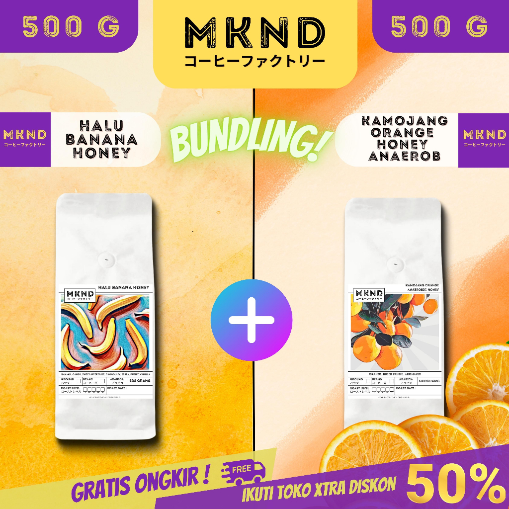 

MKND® BUNDLING HEMAT 2X500 HALU BANANA HONEY + KAMOJANG HONEY ANAEROB | PROMO