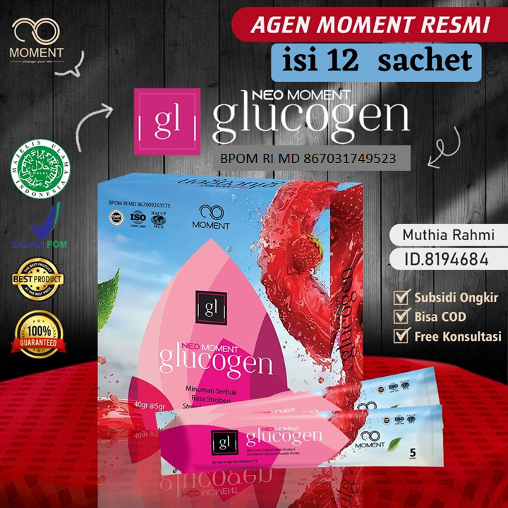 MOMENT NEO GLUCOGEN Suplemen Pemutih Pencerah Alami 100% asli