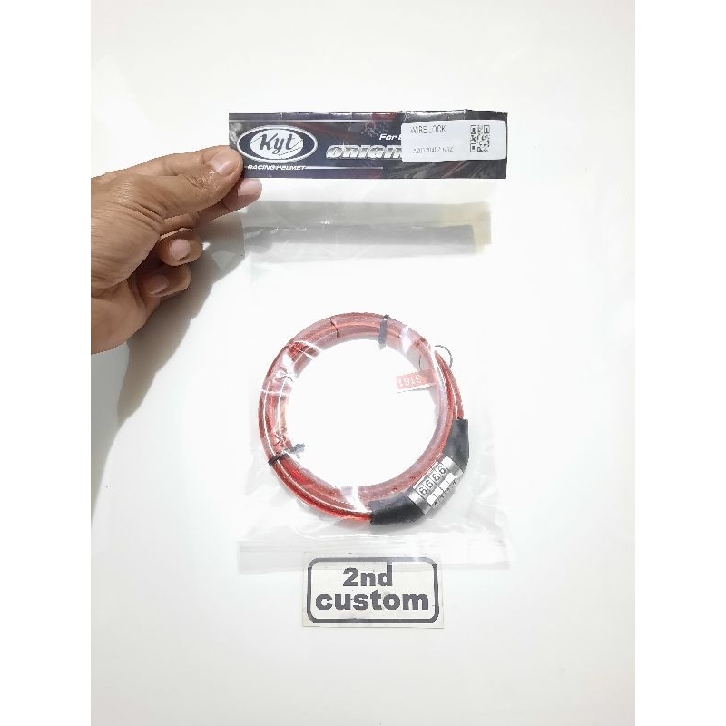 Gembok helm KYT pengaman anti maling rantai gelang kabel kunci pin nomer pelindung helmet half full 